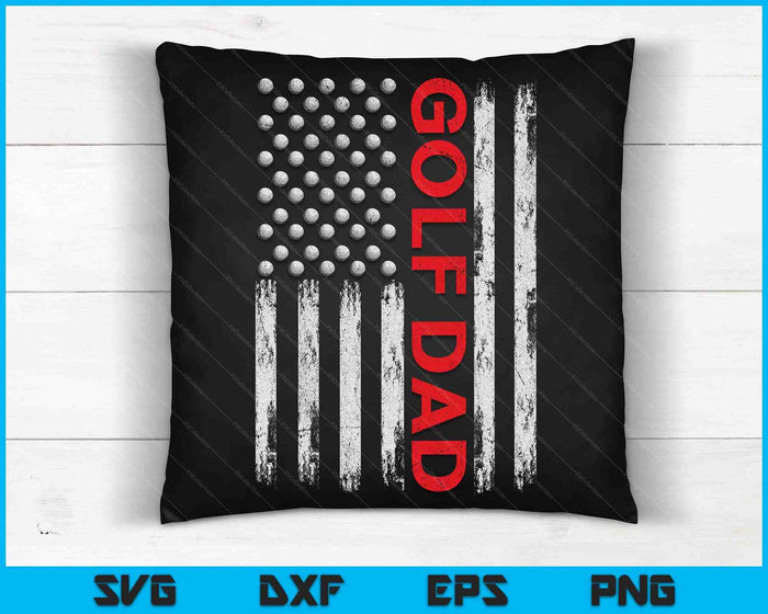 Vintage Golf Dad USA Flag SVG PNG Digital Printable Files Vintage Golf Dad USA Flag SVG PNG Digital Printable Files