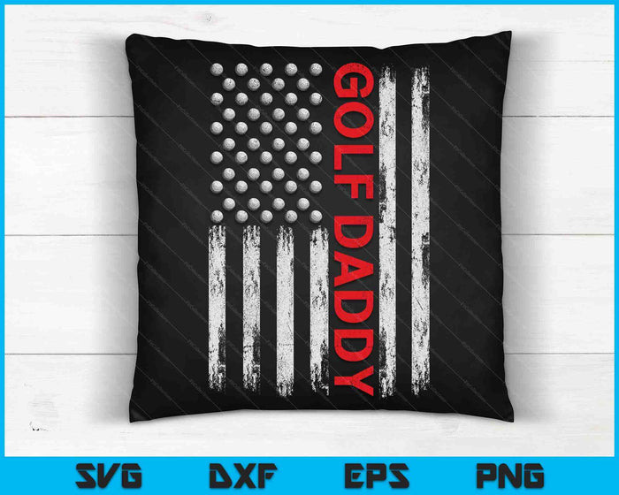Vintage Golf Daddy USA Flag SVG PNG Digital Printable Files Vintage Golf Daddy USA Flag SVG PNG Digital Printable Files