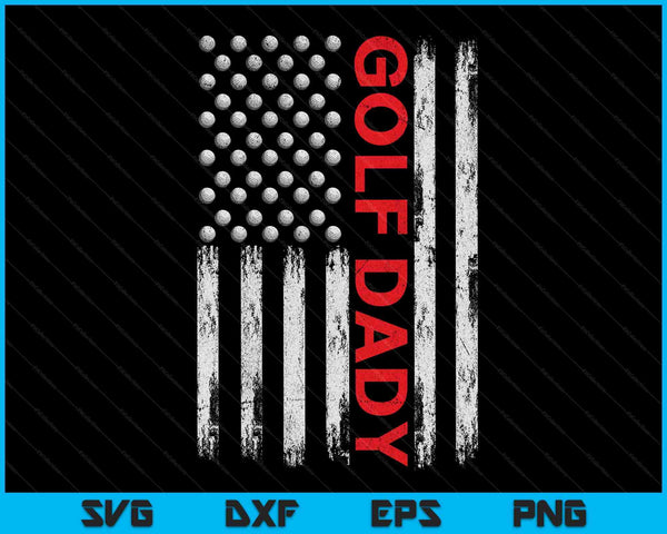 Vintage Golf Dady USA Flag SVG PNG Digital Printable Files