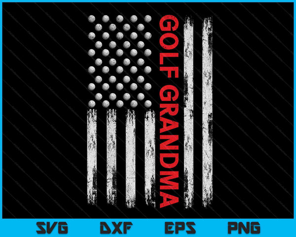 Vintage Golf Grandma USA Flag SVG PNG Digital Printable Files