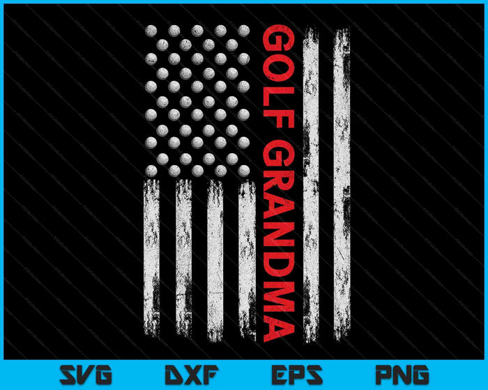 Vintage Golf Grandma USA Flag SVG PNG Digital Printable Files Vintage Golf Grandma USA Flag SVG PNG Digital Printable Files