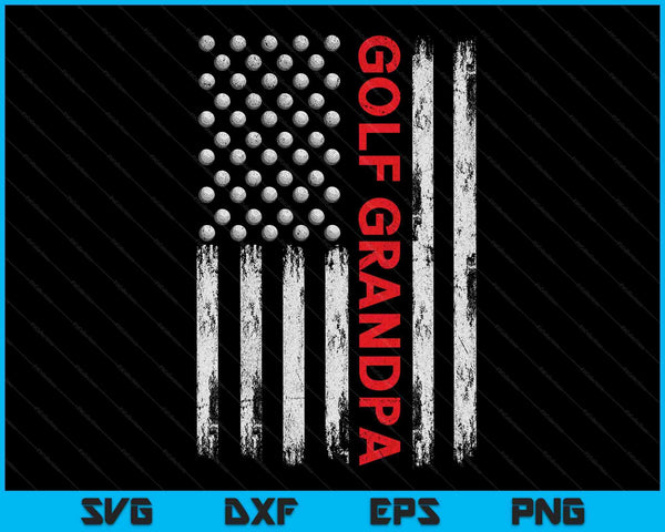 Vintage Golf Grandpa USA Flag SVG PNG Digital Printable Files