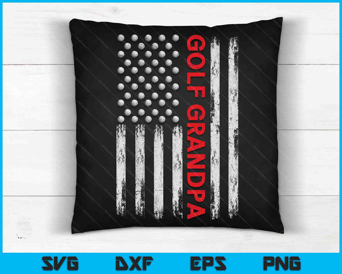 Vintage Golf Grandpa USA Flag SVG PNG Digital Printable Files Vintage Golf Grandpa USA Flag SVG PNG Digital Printable Files