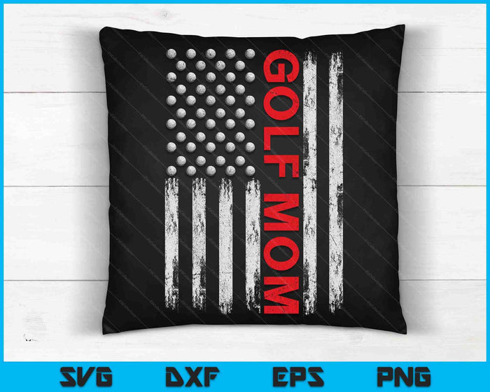 Vintage Golf Mom USA Flag SVG PNG Digital Printable Files Vintage Golf Mom USA Flag SVG PNG Digital Printable Files