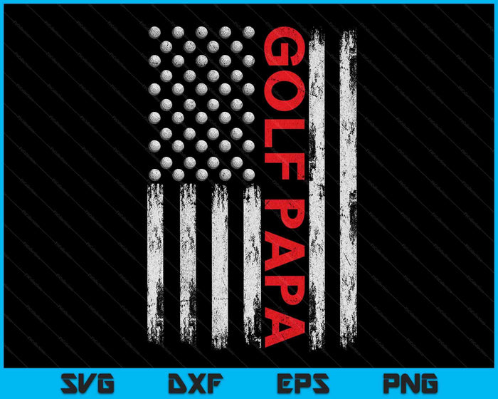 Vintage Golf Papa USA Flag SVG PNG Digital Printable Files Vintage Golf Papa USA Flag SVG PNG Digital Printable Files