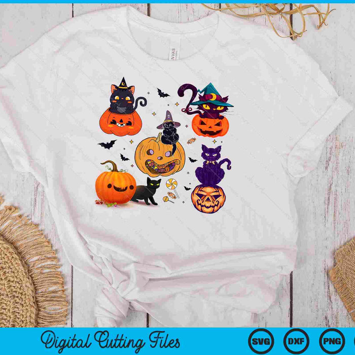 Vintage Halloween, Retro Halloween, Pumpkins, Black Cats SVG PNG Digital Cutting File Vintage Halloween, Retro Halloween, Pumpkins, Black Cats SVG PNG Digital Cutting File