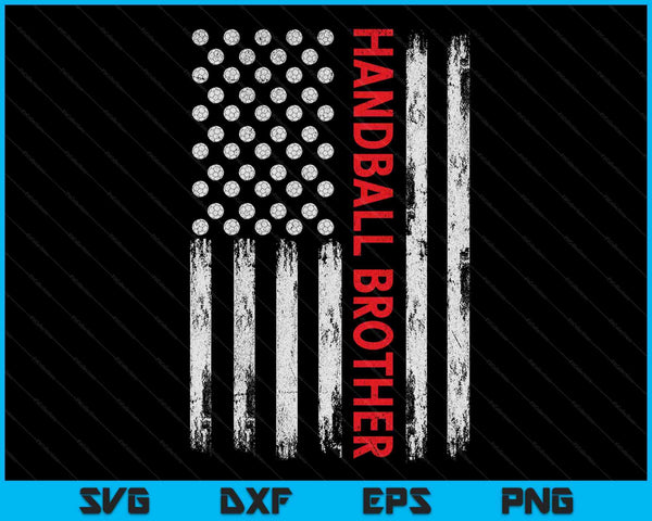 Vintage Handball Brother USA Flag SVG PNG Digital Printable Files