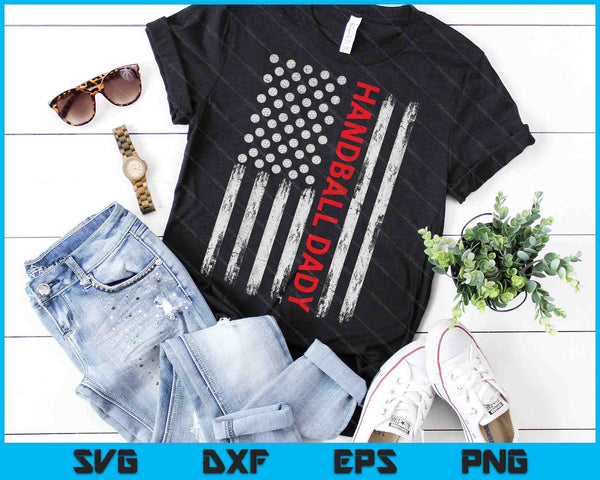 Vintage Handball Dady USA Flag SVG PNG Digital Printable Files