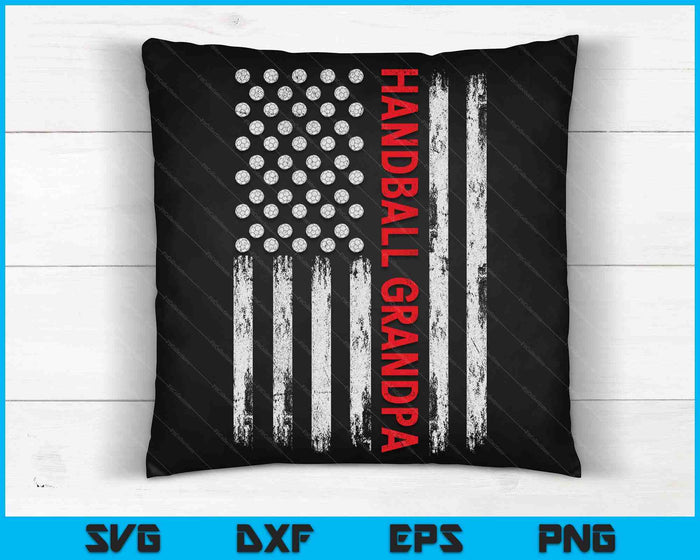 Vintage Handball Grandpa USA Flag SVG PNG Digital Printable Files Vintage Handball Grandpa USA Flag SVG PNG Digital Printable Files