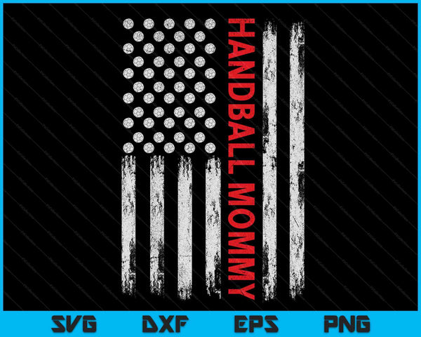 Vintage Handball Mommy USA Flag SVG PNG Digital Printable Files