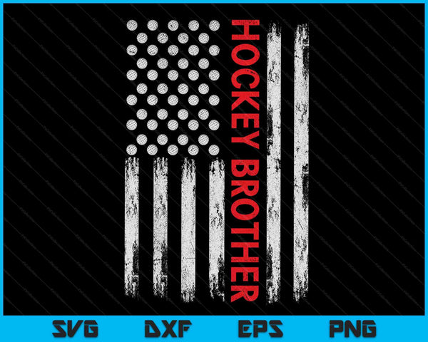 Vintage Hockey Brother USA Flag SVG PNG Digital Printable Files
