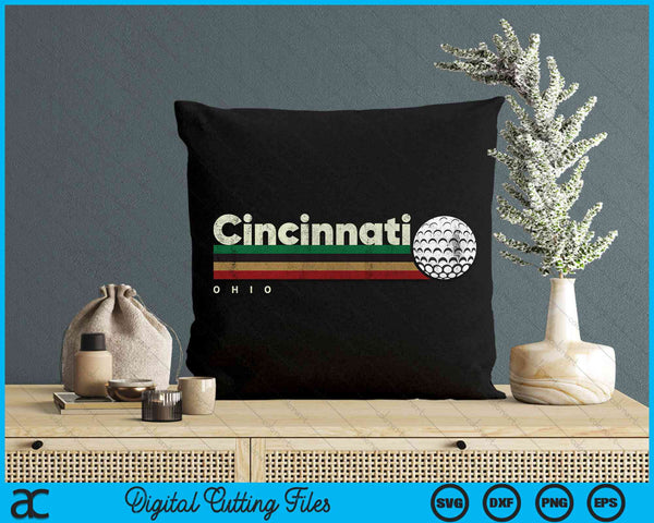 Vintage Hockey Cincinnati City Hockey Retro Stripes SVG PNG Digital Cutting File