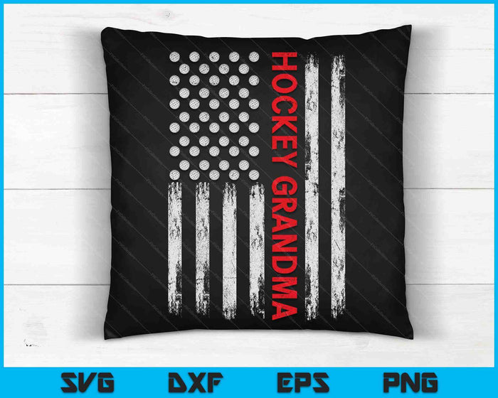 Vintage Hockey Grandma USA Flag SVG PNG Digital Printable Files Vintage Hockey Grandma USA Flag SVG PNG Digital Printable Files