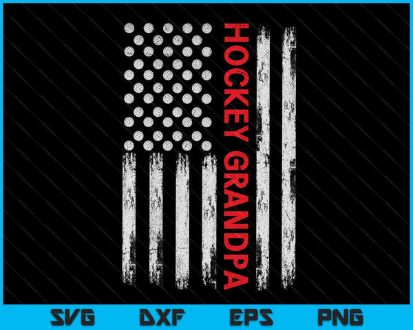 Vintage Hockey Grandpa USA Flag SVG PNG Digital Printable Files