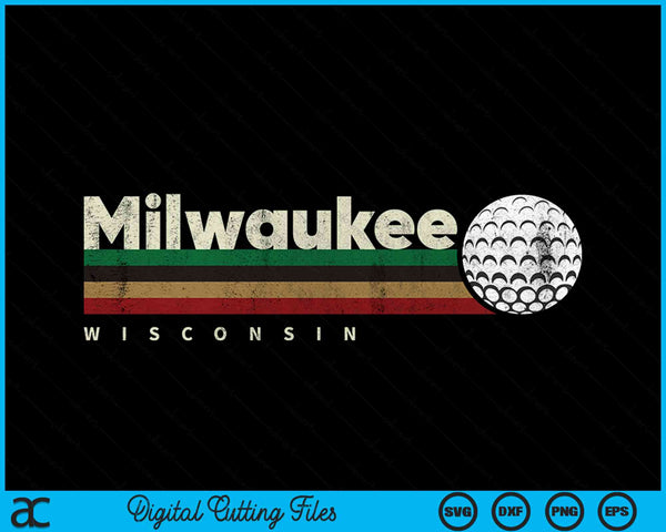 Vintage Hockey Milwaukee City Hockey Retro Stripes SVG PNG Digital Cutting File