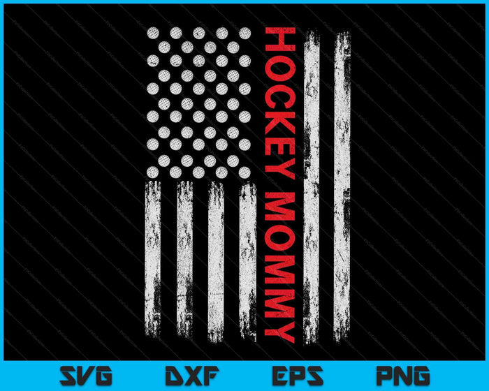 Vintage Hockey Mommy USA Flag SVG PNG Digital Printable Files