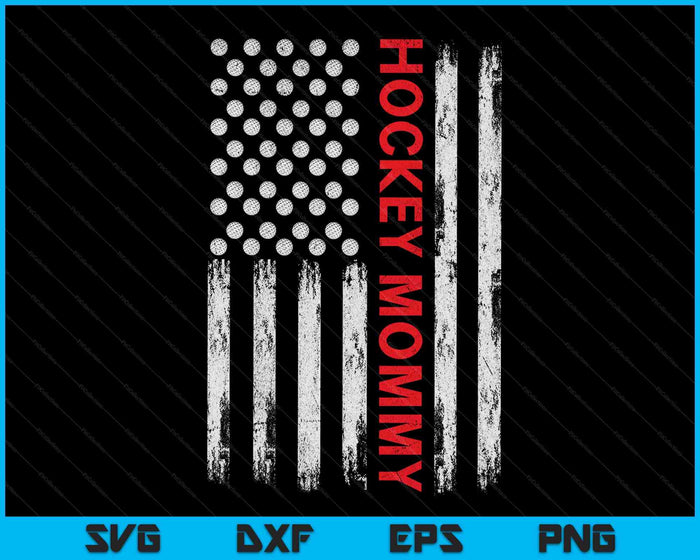 Vintage Hockey Mommy USA Flag SVG PNG Digital Printable Files Vintage Hockey Mommy USA Flag SVG PNG Digital Printable Files