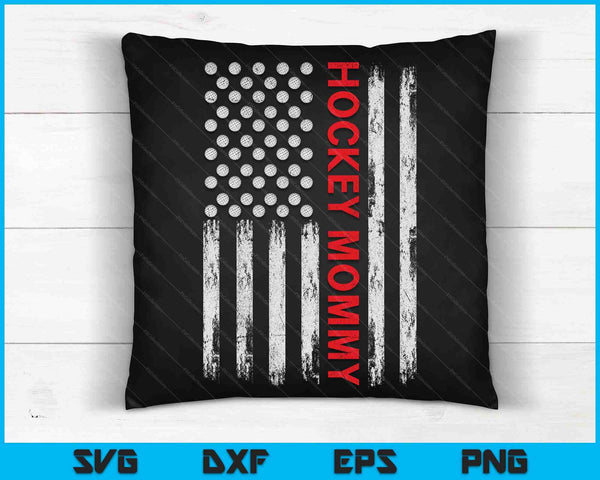Vintage Hockey Mommy USA Flag SVG PNG Digital Printable Files
