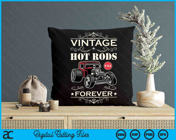 Vintage Hot Rods USA Forever Classic Car Nostalgia Design SVG PNG Digital Cutting Files Vintage Hot Rods USA Forever Classic Car Nostalgia Design SVG PNG Digital Cutting Files