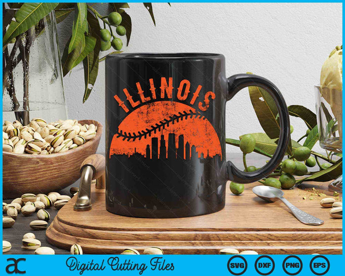 Vintage Illinois Baseball SVG PNG Digital Cutting Files
