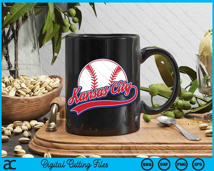 Vintage Kansas City Cityscape Baseball SVG PNG Digital Cutting Files