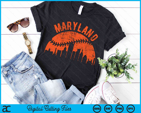Vintage Maryland honkbal SVG PNG digitale snijbestanden