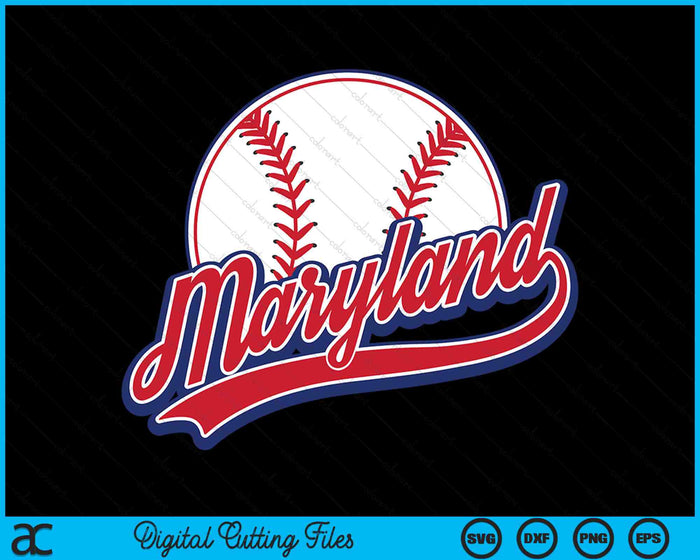 Vintage Maryland Cityscape Baseball SVG PNG Digital Cutting Files Vintage Maryland Cityscape Baseball SVG PNG Digital Cutting Files