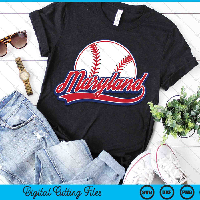 Vintage Maryland Cityscape Baseball SVG PNG Digital Cutting Files Vintage Maryland Cityscape Baseball SVG PNG Digital Cutting Files