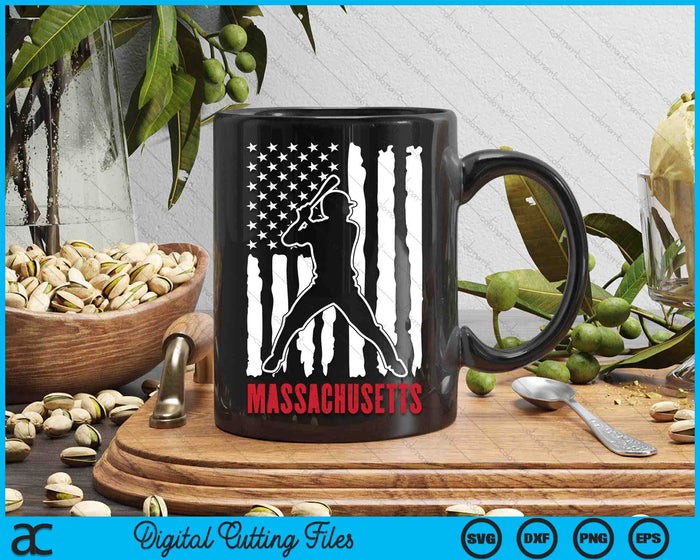 Vintage Massachusetts American Flag Distressed Baseball SVG PNG Digital Cutting Files Vintage Massachusetts American Flag Distressed Baseball SVG PNG Digital Cutting Files
