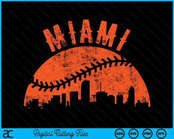 Vintage Miami Baseball SVG PNG Digital Cutting Files