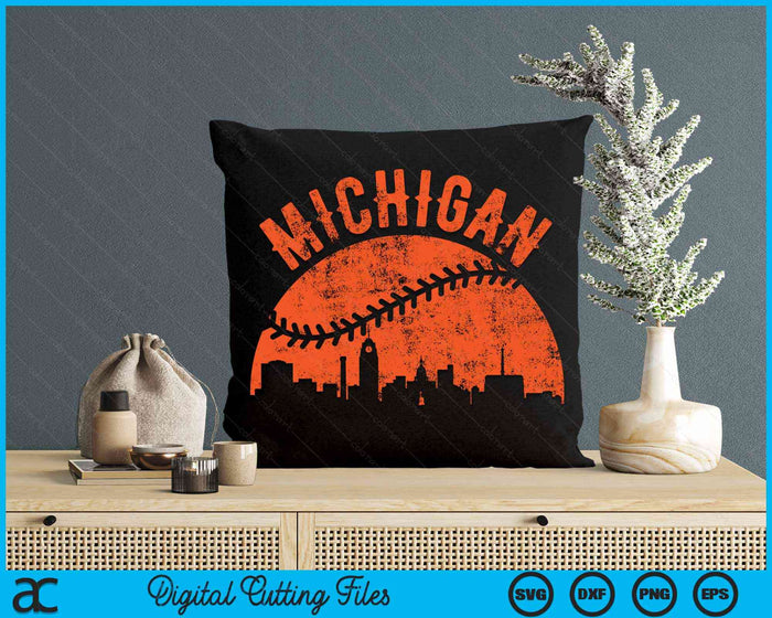 Vintage Michigan Baseball SVG PNG Digital Cutting Files Vintage Michigan Baseball SVG PNG Digital Cutting Files