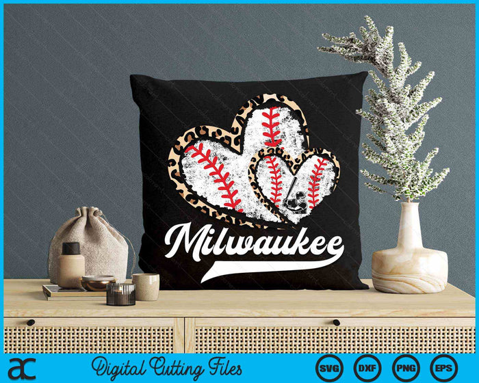 Vintage Milwaukee Baseball Leopard Heart Baseball Fans SVG PNG Digital Cutting Files Vintage Milwaukee Baseball Leopard Heart Baseball Fans SVG PNG Digital Cutting Files