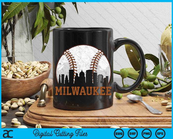 Vintage Milwaukee Cityscape Baseball SVG PNG Digital Printable Files Vintage Milwaukee Cityscape Baseball SVG PNG Digital Printable Files
