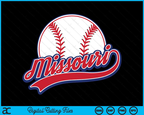Vintage Missouri Cityscape Baseball SVG PNG Digital Cutting Files