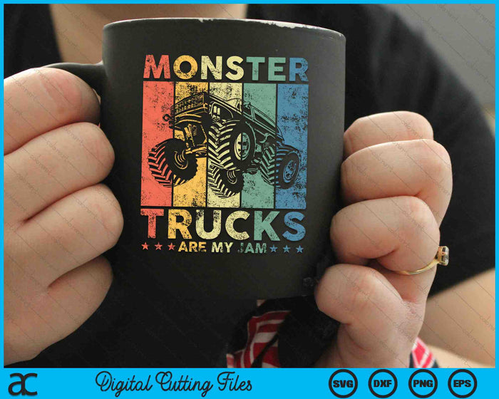 Vintage Monster Trucks Are My Jam Monster Truck Car SVG PNG Digital Cutting Files Vintage Monster Trucks Are My Jam Monster Truck Car SVG PNG Digital Cutting Files