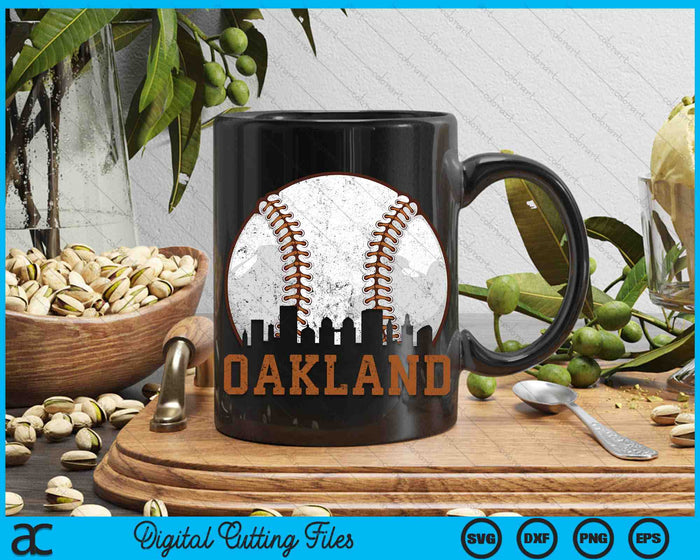 Vintage Oakland Cityscape Baseball SVG PNG Digital Printable Files Vintage Oakland Cityscape Baseball SVG PNG Digital Printable Files
