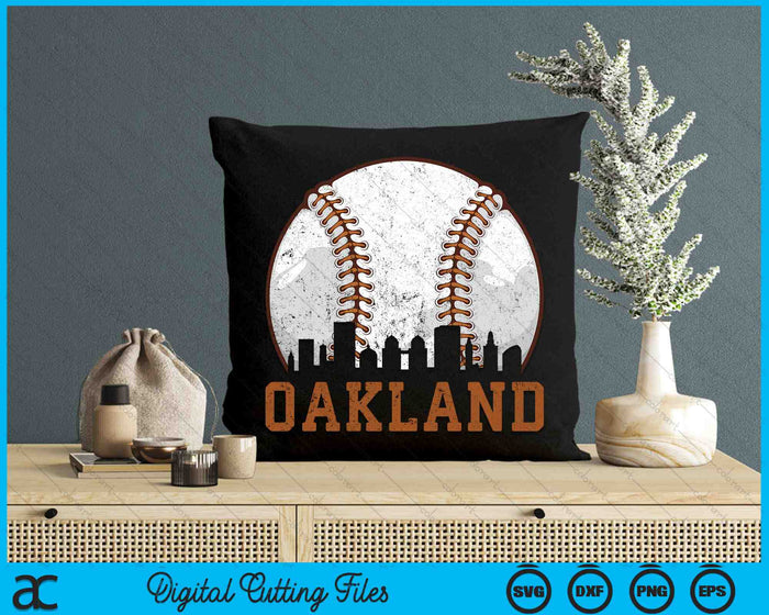 Vintage Oakland Cityscape Baseball SVG PNG Digital Printable Files Vintage Oakland Cityscape Baseball SVG PNG Digital Printable Files