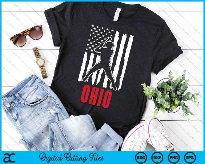 Vintage Ohio American Flag Distressed Baseball SVG PNG Digital Cutting Files Vintage Ohio American Flag Distressed Baseball SVG PNG Digital Cutting Files