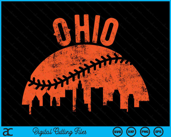 Vintage Ohio honkbal SVG PNG digitale snijbestanden