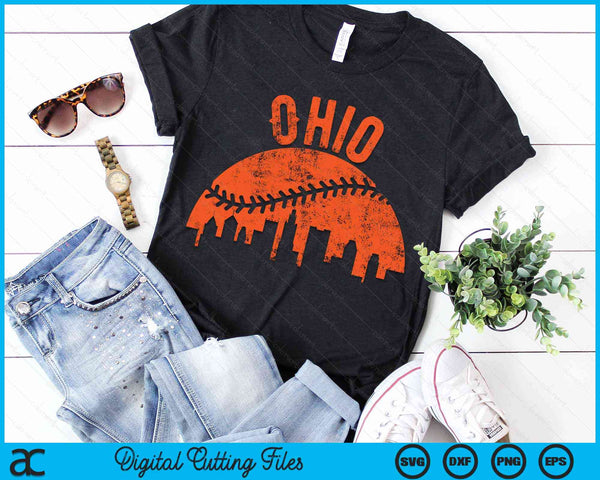 Vintage Ohio honkbal SVG PNG digitale snijbestanden