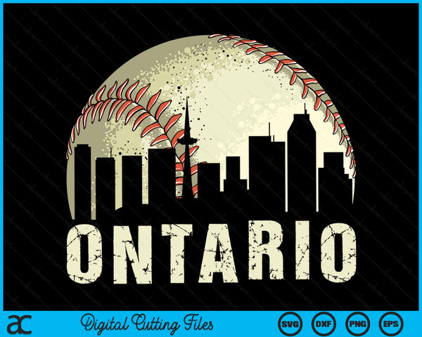 Vintage Ontario Cityscape Baseball Lover SVG PNG Cutting Printable Files