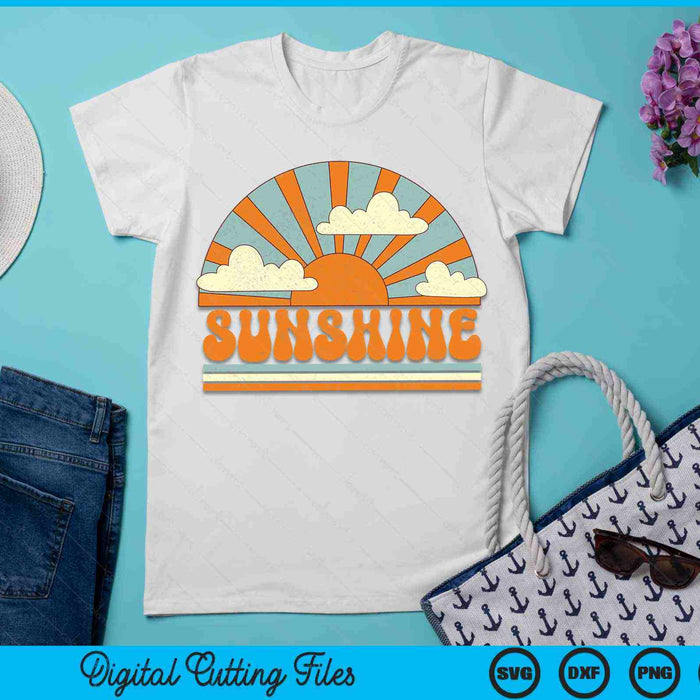 Vintage Peace & Love Retro 70s Style Hippie Sunshine SVG PNG Digital Cutting Files