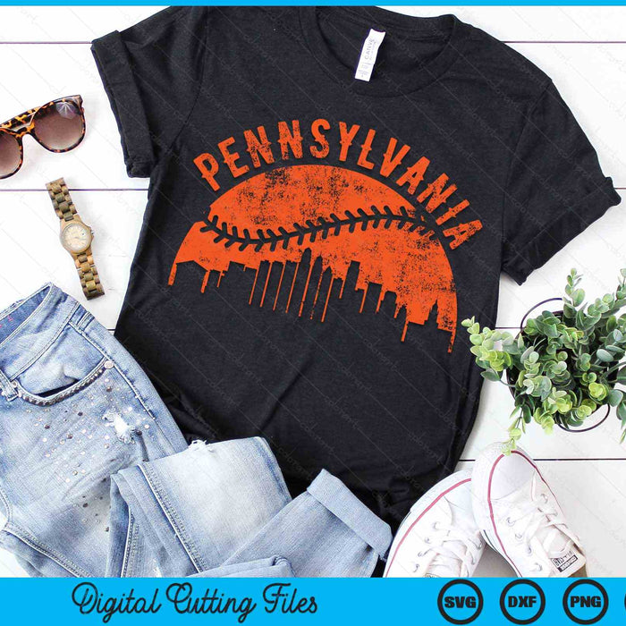 Vintage Pennsylvania Baseball SVG PNG Digital Cutting Files