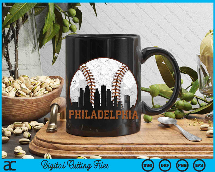 Vintage Philadelphia Cityscape Baseball SVG PNG Digital Printable Files Vintage Philadelphia Cityscape Baseball SVG PNG Digital Printable Files