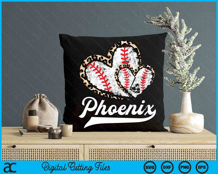 Vintage Phoenix Baseball Leopard Heart Baseball Fans SVG PNG Digital Cutting Files Vintage Phoenix Baseball Leopard Heart Baseball Fans SVG PNG Digital Cutting Files