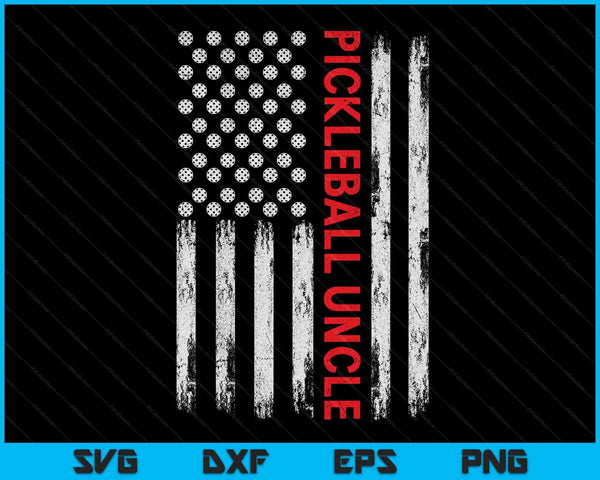 Vintage Pickleball Uncle USA Flag SVG PNG Digital Printable Files