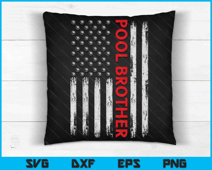 Vintage Pool Brother USA Flag SVG PNG Digital Cutting Files Vintage Pool Brother USA Flag SVG PNG Digital Cutting Files