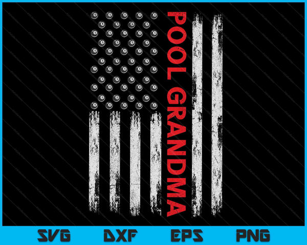 Vintage Pool Grandma USA Flag SVG PNG Digital Cutting Files
