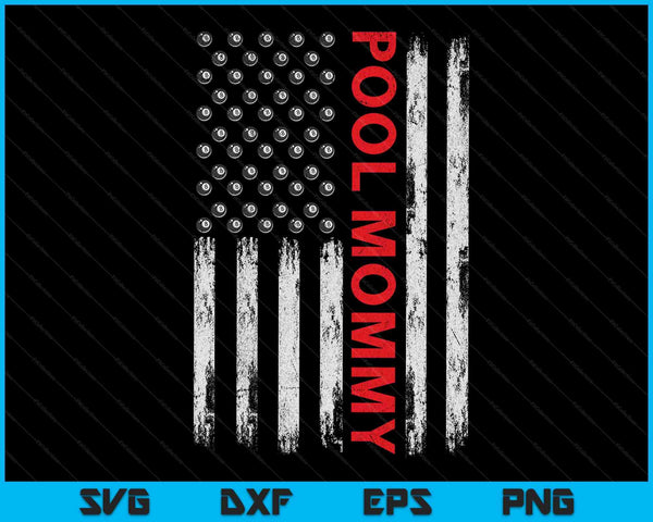 Vintage Pool Mommy USA Flag SVG PNG Digital Cutting Files
