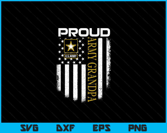 Vintage Proud Army Grandpa With American Flag SVG PNG Digital Printable Files Vintage Proud Army Grandpa With American Flag SVG PNG Digital Printable Files